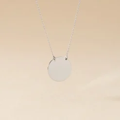 Collier Helenia Pastille Gravable Or Blanc