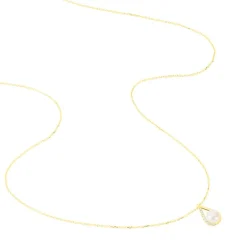 Collier Helin Or Jaune Perle De Culture Et Oxyde De Zirconium