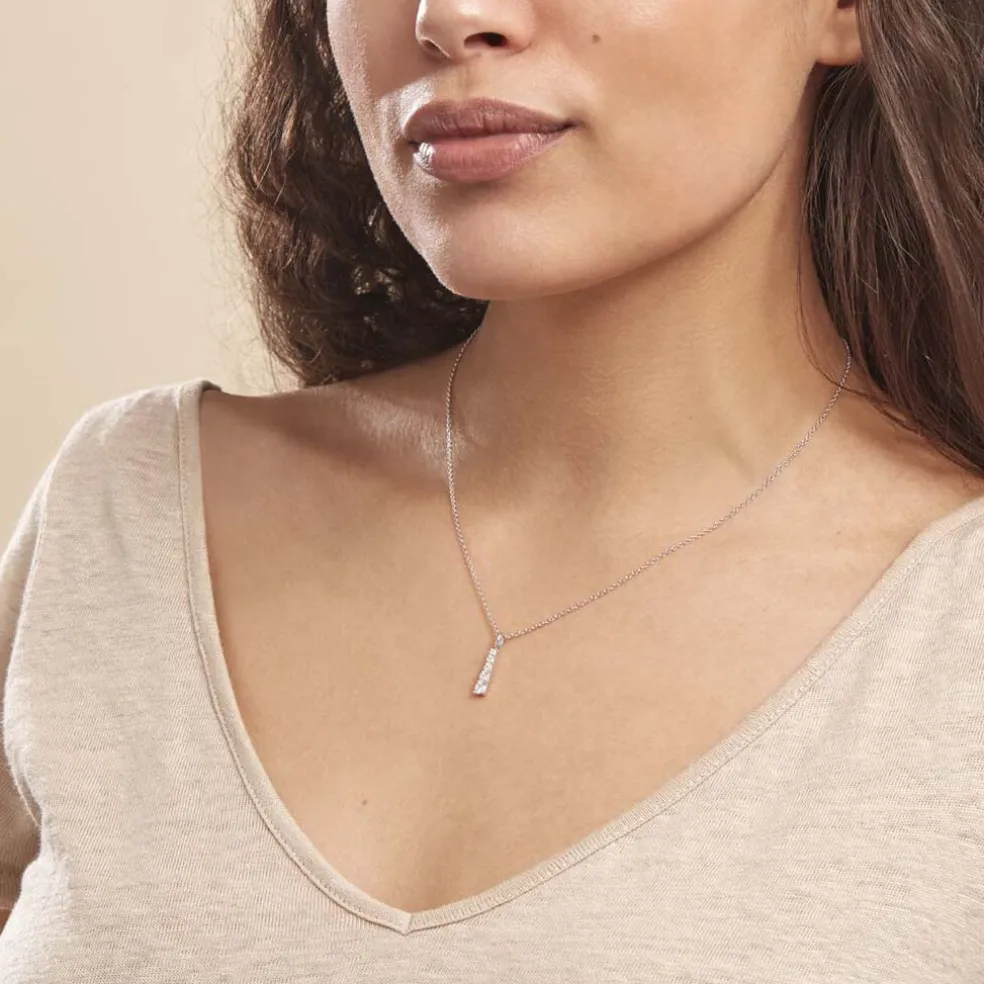 Collier Henriet Argent Blanc Oxyde De Zirconium