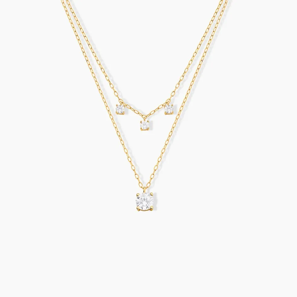 Collier Hermanni Or Jaune Oxyde De Zirconium