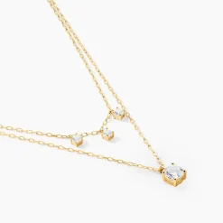 Collier Hermanni Or Jaune Oxyde De Zirconium