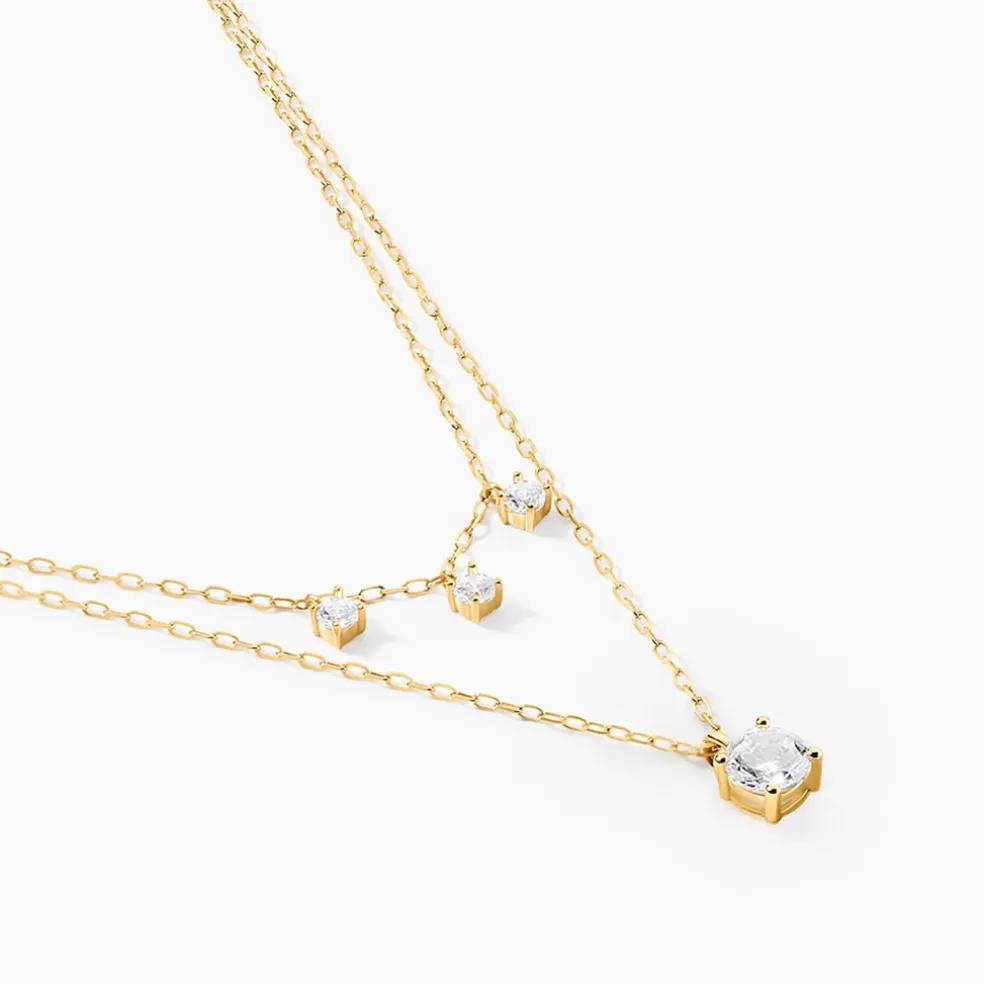 Collier Hermanni Or Jaune Oxyde De Zirconium