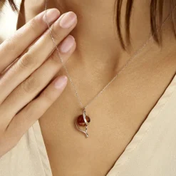 Collier Hilarionne Argent Blanc Ambre