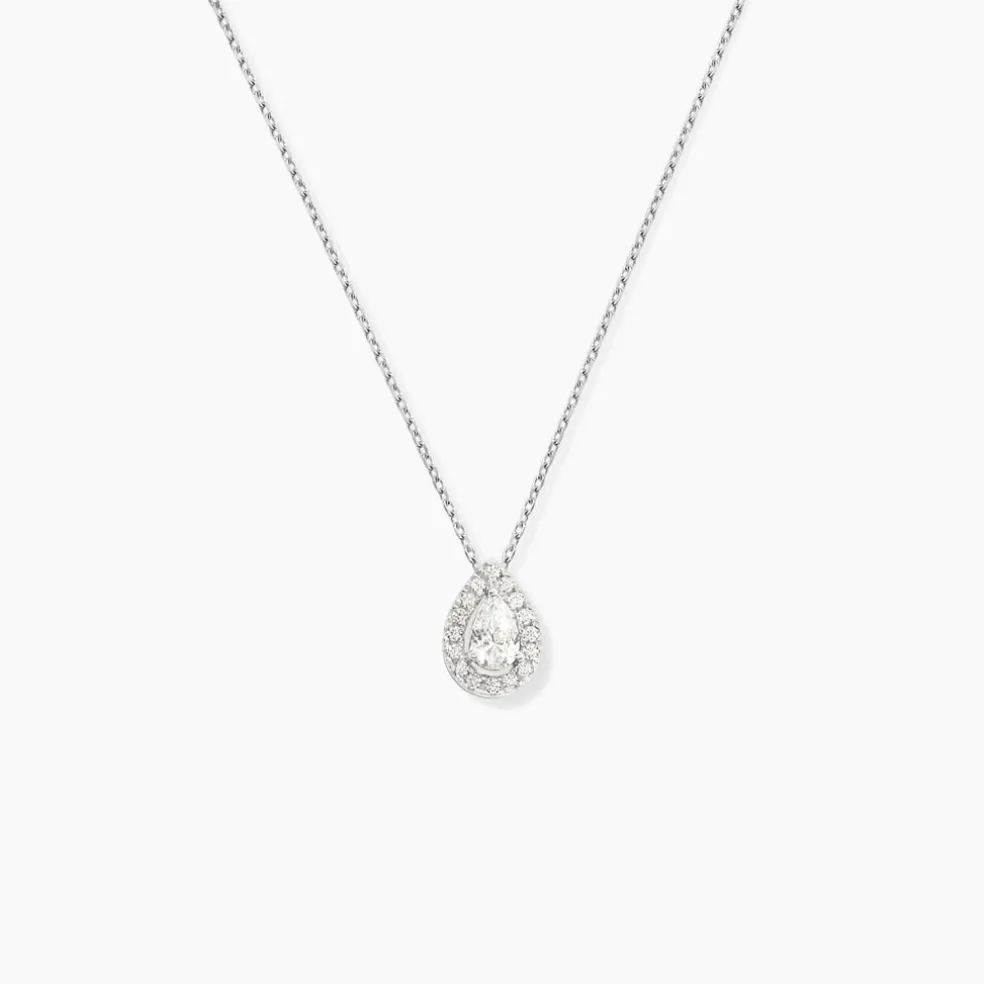 Collier Hildana Or Blanc Oxyde De Zirconium