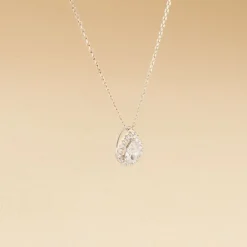 Collier Hildana Or Blanc Oxyde De Zirconium
