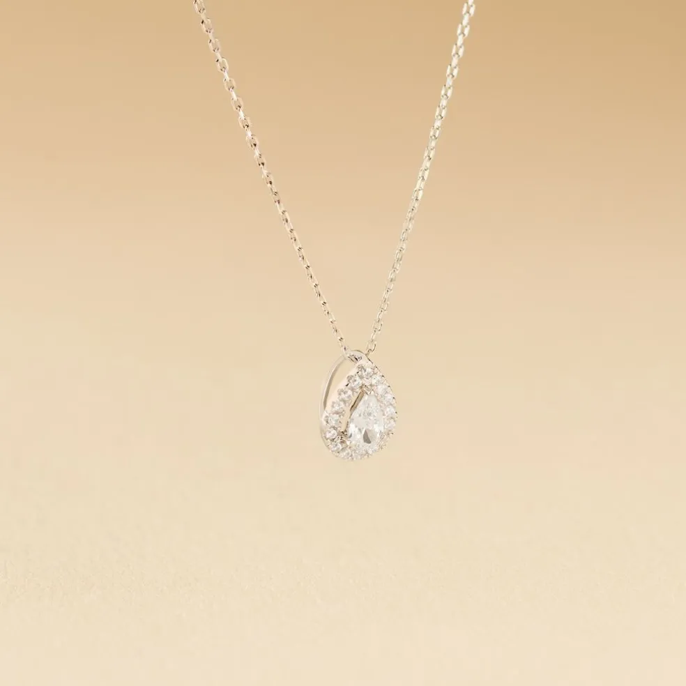 Collier Hildana Or Blanc Oxyde De Zirconium