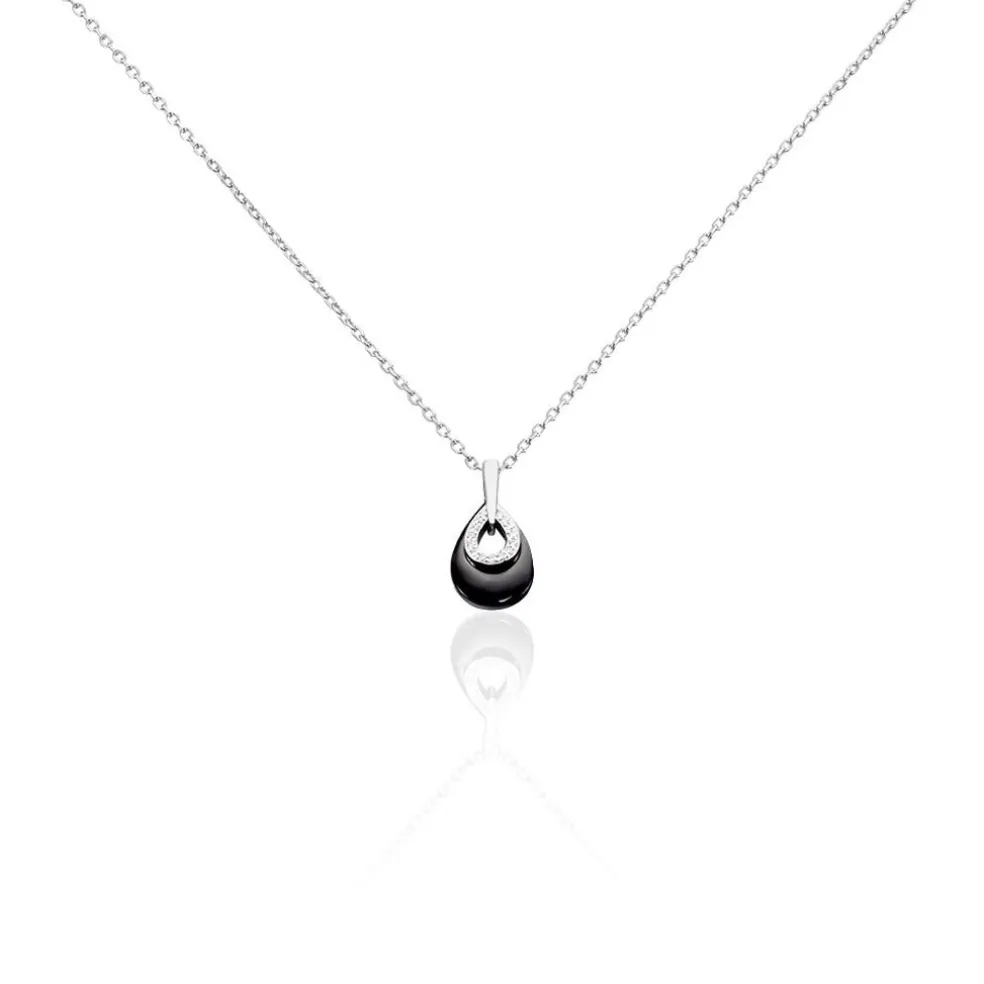Collier Héléane Argent Blanc Céramique Et Oxyde De Zirconium