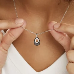 Collier Héléane Argent Blanc Céramique Et Oxyde De Zirconium