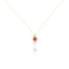 Collier Hoela Or Jaune Diamant Et Rubis
