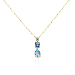 Collier Huffie Plaqué Or Jaune Pierre D'imitation