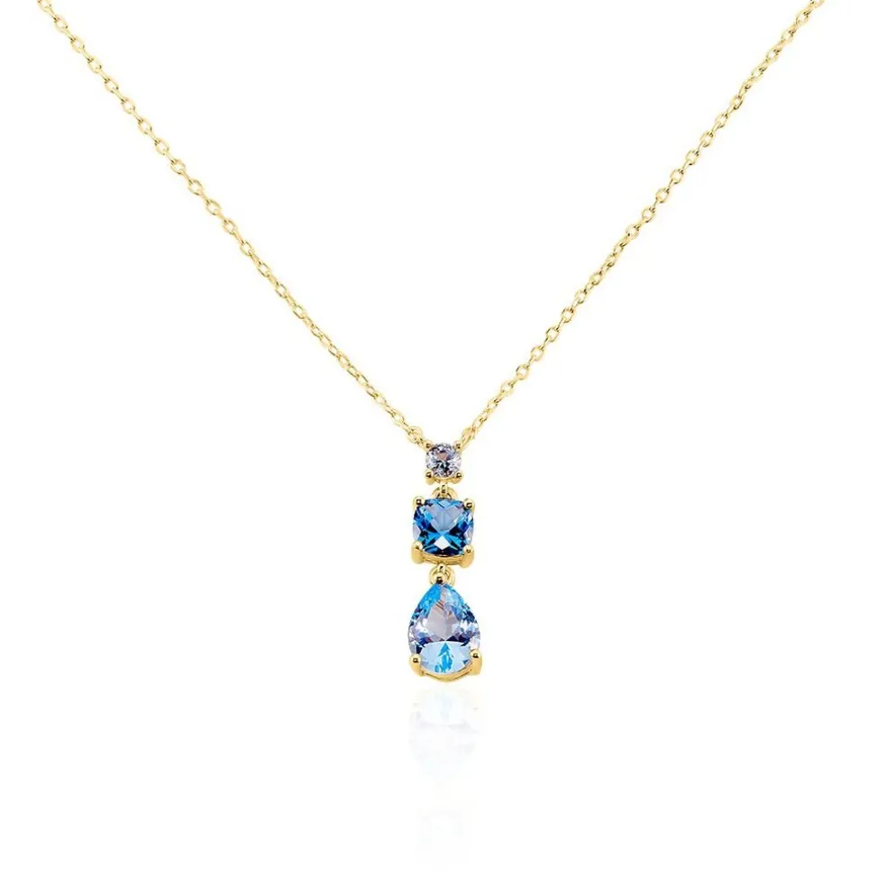 Collier Huffie Plaqué Or Jaune Pierre D'imitation