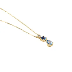 Collier Huffie Plaqué Or Jaune Pierre D'imitation