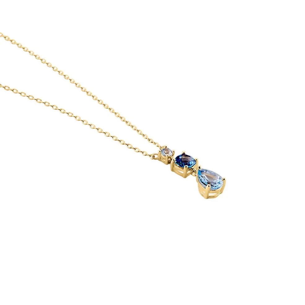 Collier Huffie Plaqué Or Jaune Pierre D'imitation