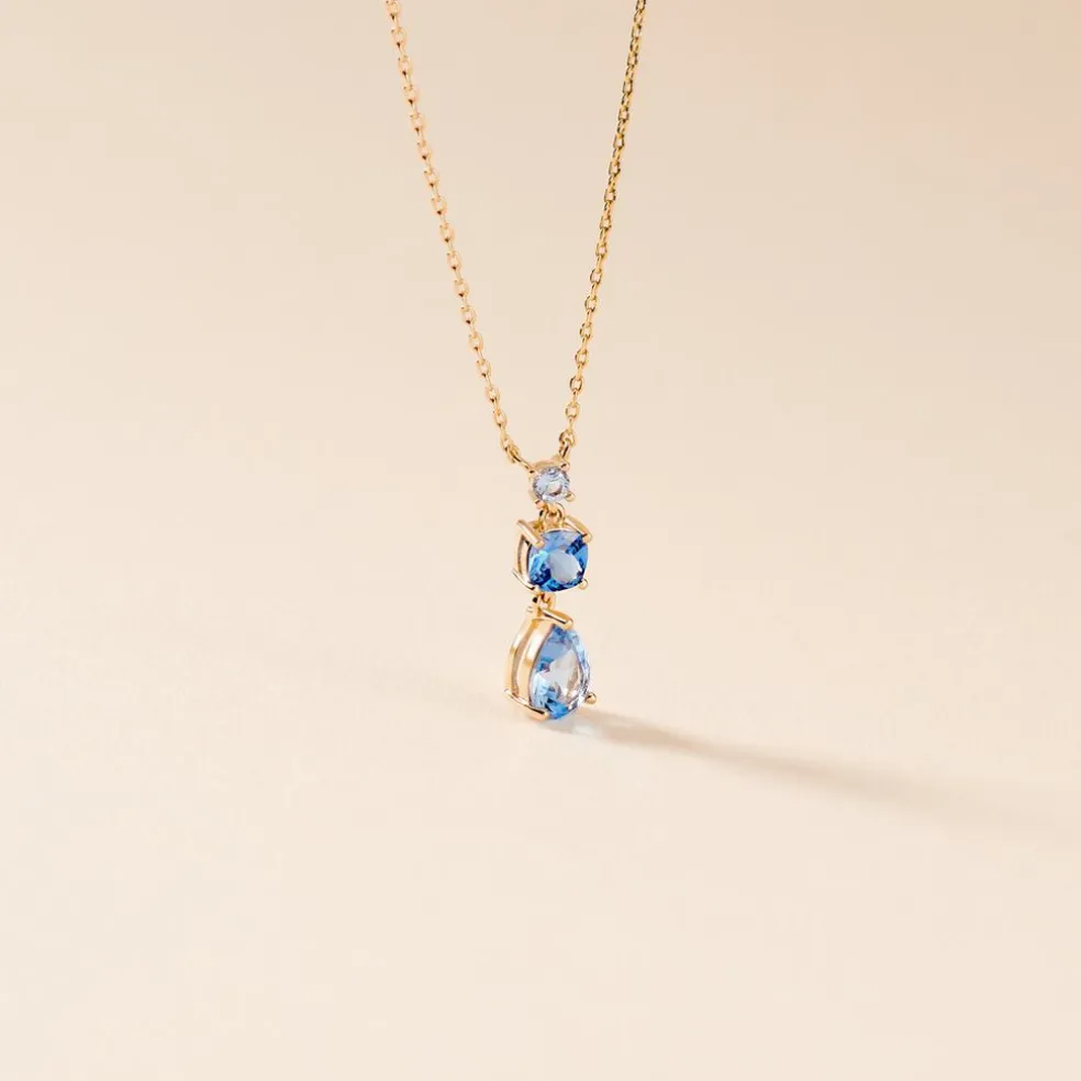 Collier Huffie Plaqué Or Jaune Pierre D'imitation