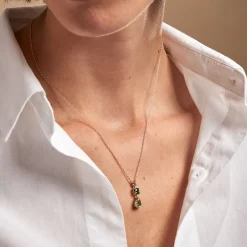 Collier Huffie Plaqué Or Jaune Pierre D'imitation