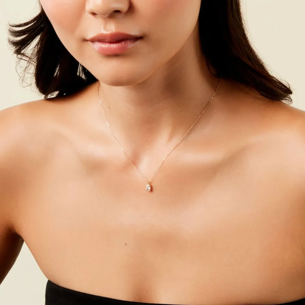 Collier Husam Or Jaune Oxyde De Zirconium