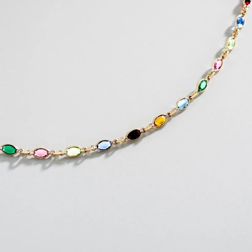 Collier Ilvaae Plaqué Or Jaune Pierre De Synthese