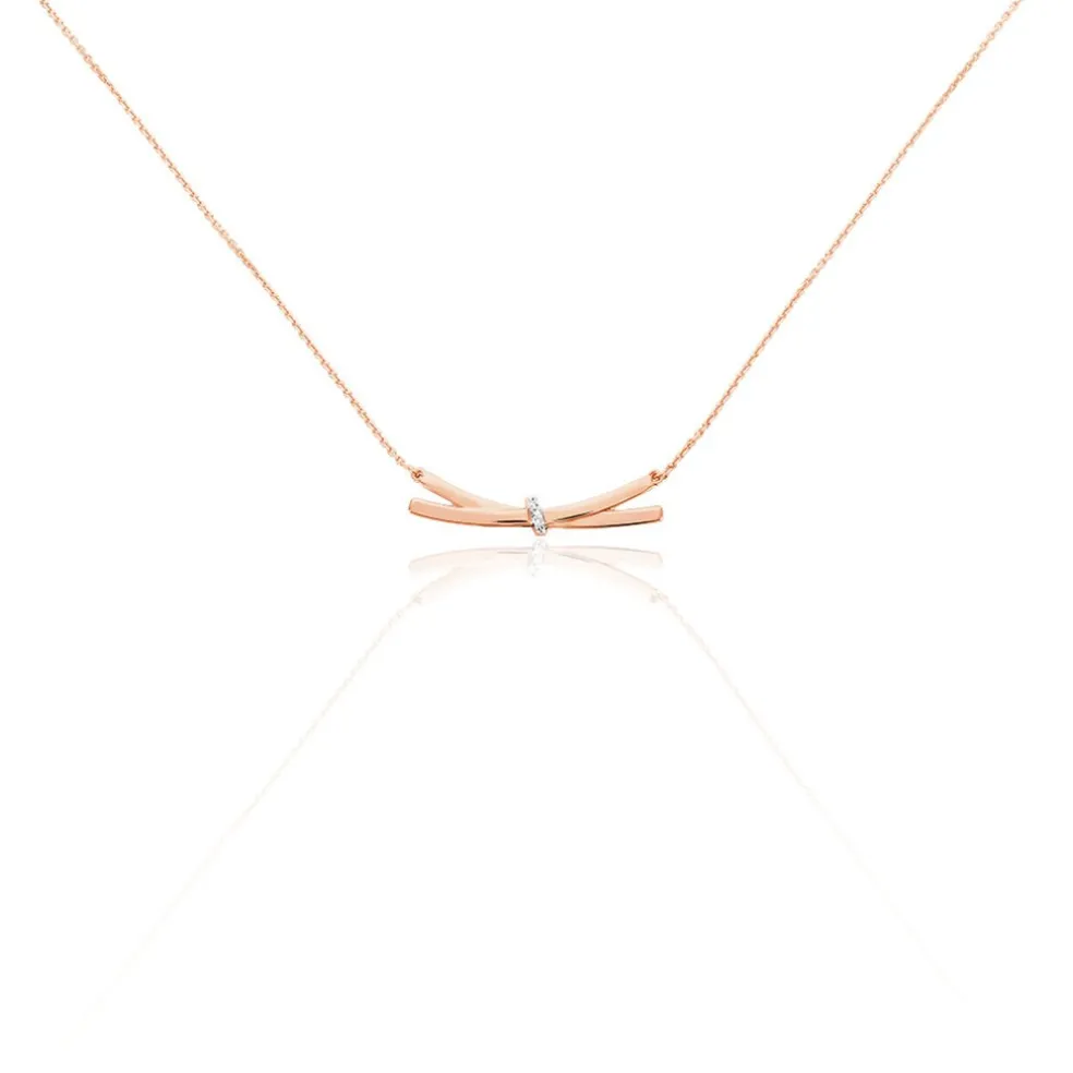 Collier Ilvia Or Rose Diamant