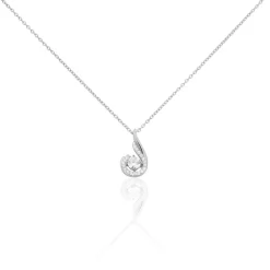 Collier Indian Drop Argent Blanc Oxyde De Zirconium