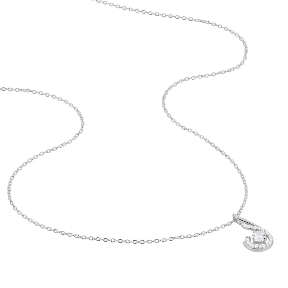 Collier Indian Drop Argent Blanc Oxyde De Zirconium