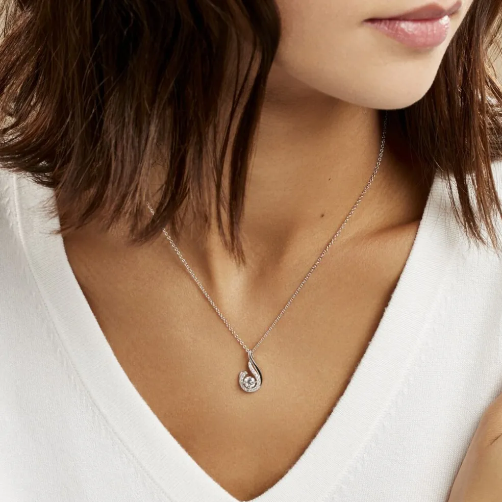 Collier Indian Drop Argent Blanc Oxyde De Zirconium