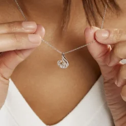 Collier Indian Drop Argent Blanc Oxyde De Zirconium