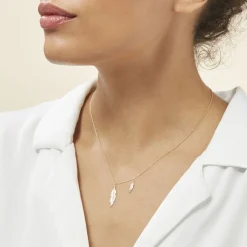 Collier Indian Nature Feuilles Or Jaune