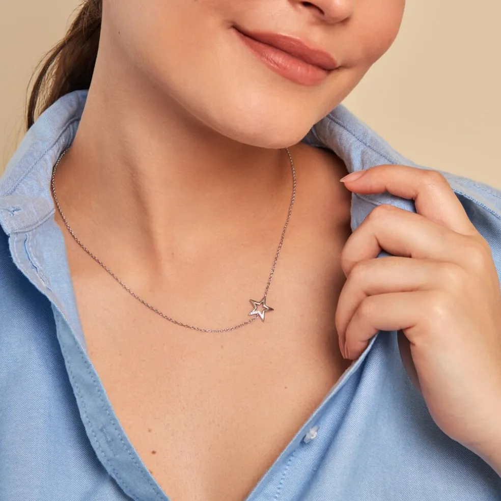 Collier Inessa Argent Blanc Oxyde De Zirconium