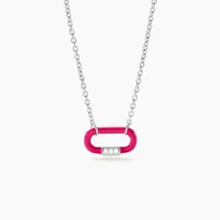 Collier Infini Pop Argent Blanc Oxyde De Zirconium