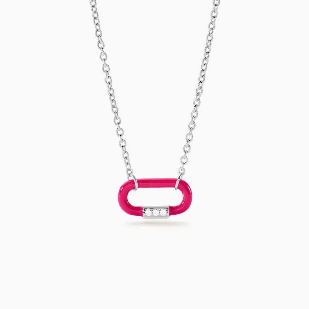 Collier Infini Pop Argent Blanc Oxyde De Zirconium