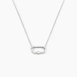 Collier Infini Pop Argent Blanc Oxyde De Zirconium