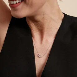 Collier Infini Pop Argent Blanc Oxyde De Zirconium