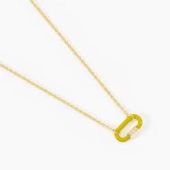 Collier Infini Pop Argent Jaune Oxyde De Zirconium