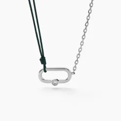 Collier Infini Pop Argent Blanc Oxyde De Zirconium