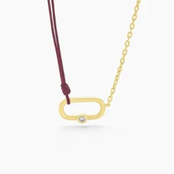 Collier Infini Pop Argent Jaune Oxyde De Zirconium