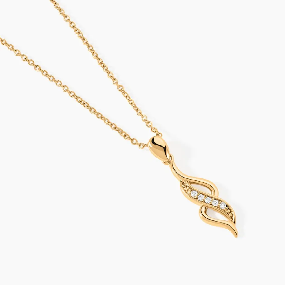 Collier Ishaae Plaqué Or Jaune Oxyde De Zirconium