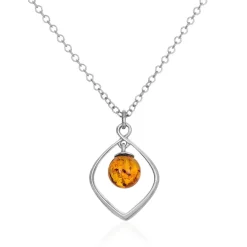 Collier Iva Argent Blanc Ambre