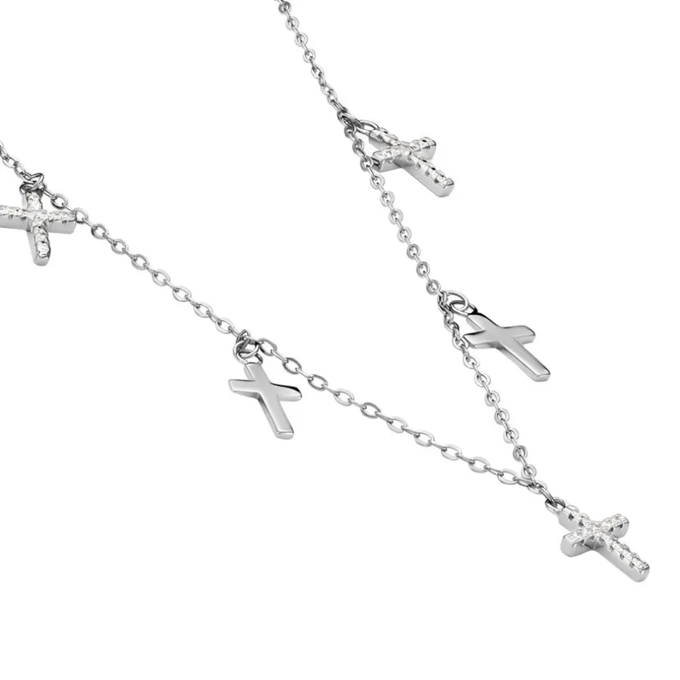 Collier Ivah Argent Blanc Oxyde De Zirconium