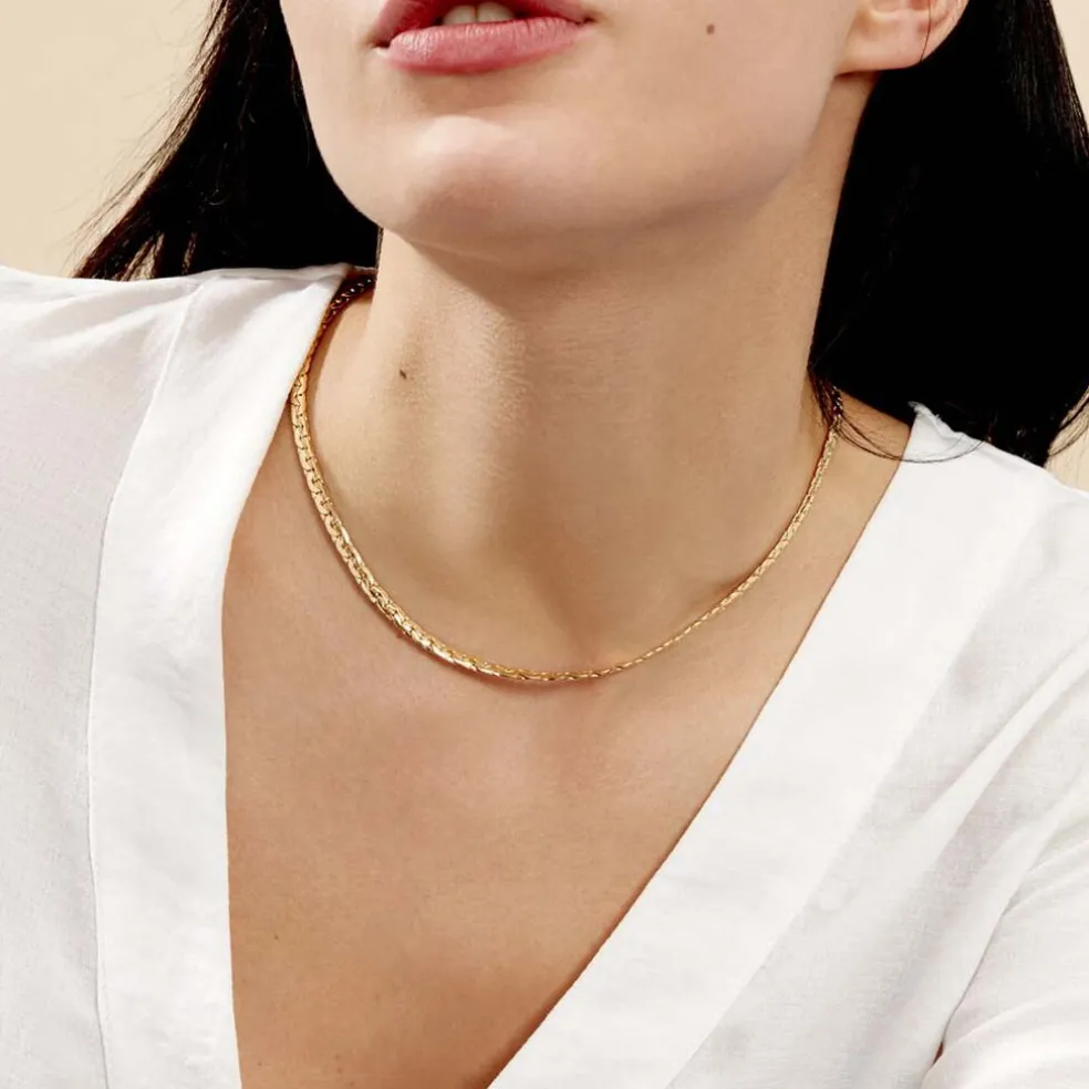 Collier Ivy Maille Haricot Or Jaune