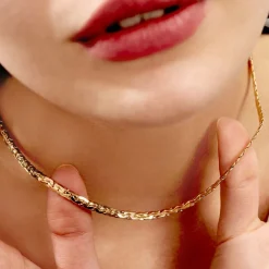 Collier Ivy Maille Haricot Or Jaune