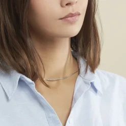 Collier Ivy Maille Haricot Or Blanc