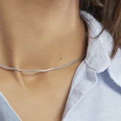 Collier Ivy Maille Haricot Or Blanc