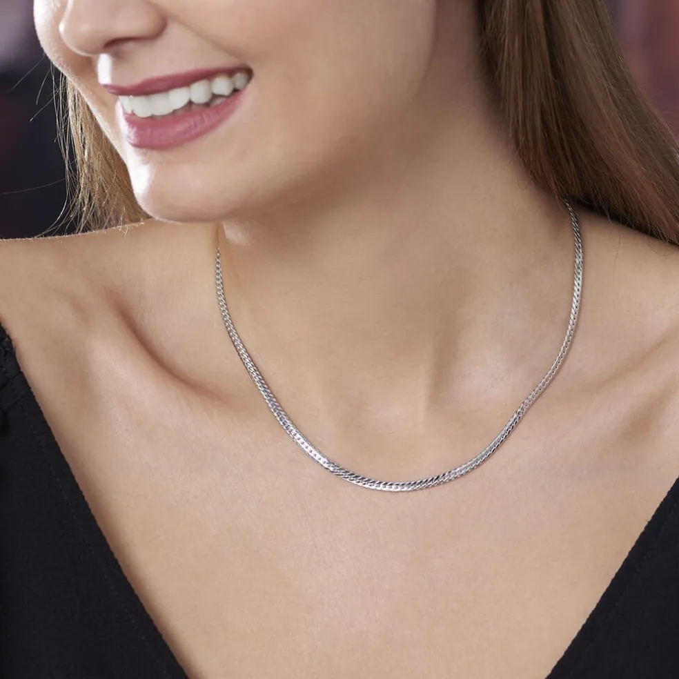 Collier Izel Maille Anglaise Or Blanc