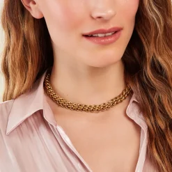 Collier Jackie Acier Jaune