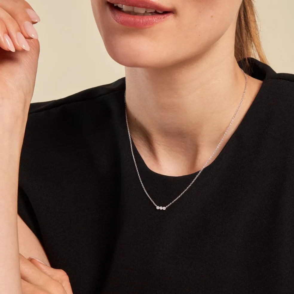 Collier Janys Argent Blanc Oxyde De Zirconium