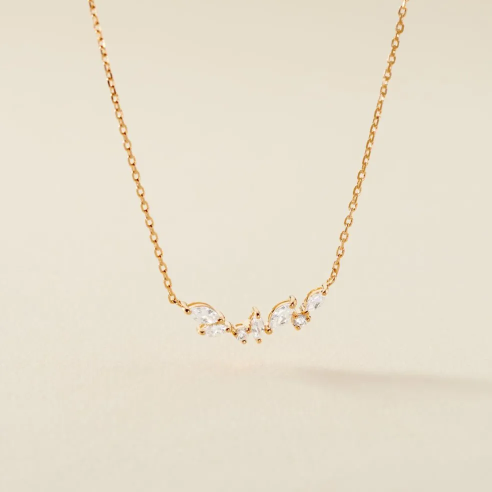 Collier Jardins D'hiver Plaqué Or Jaune Oxyde De Zirconium