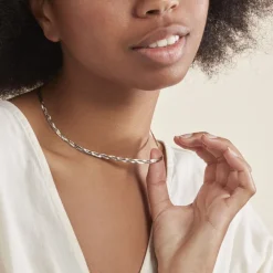 Collier Jasmin Tresse Or Tricolore