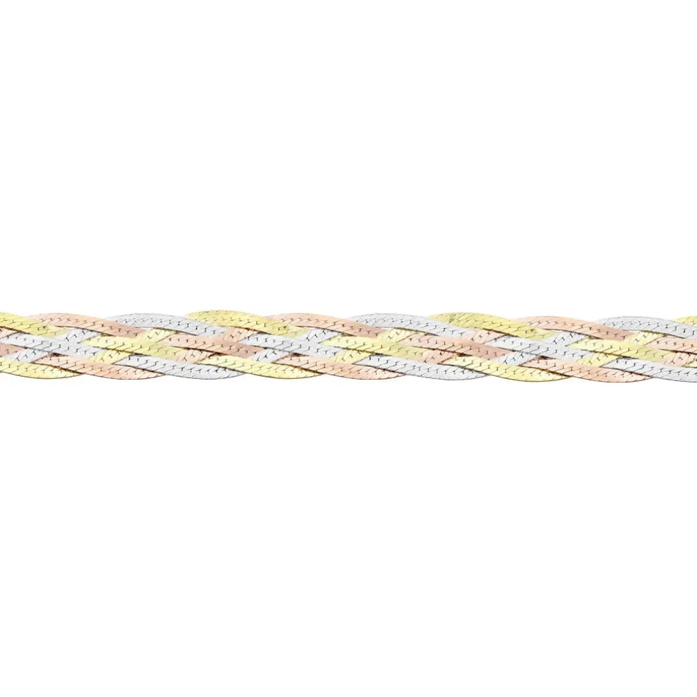 Collier Jasmin Tresse Or Tricolore