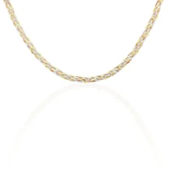 Collier Jasmin Tresse Or Tricolore