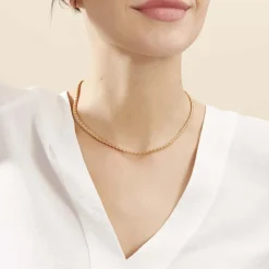 Collier Jayna Maille Palmier Or Jaune